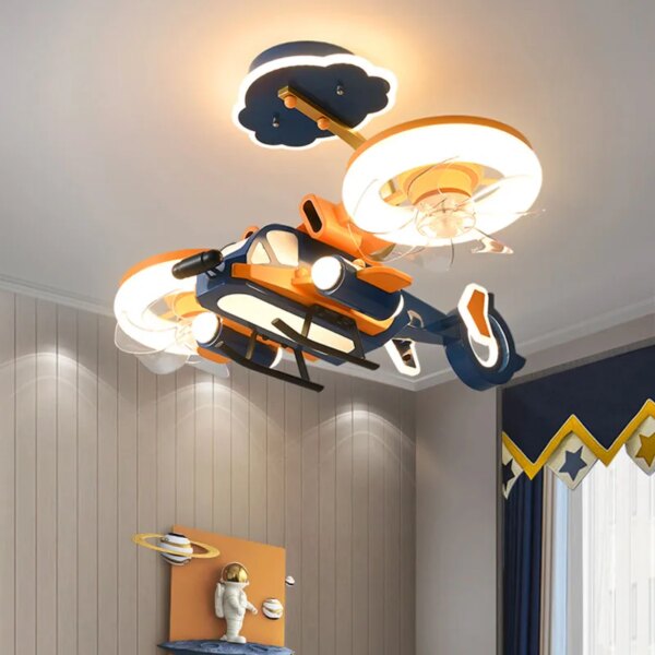 Plafonnier led décoratif avec ventilateur intégré, luminaire décoratif de plafond